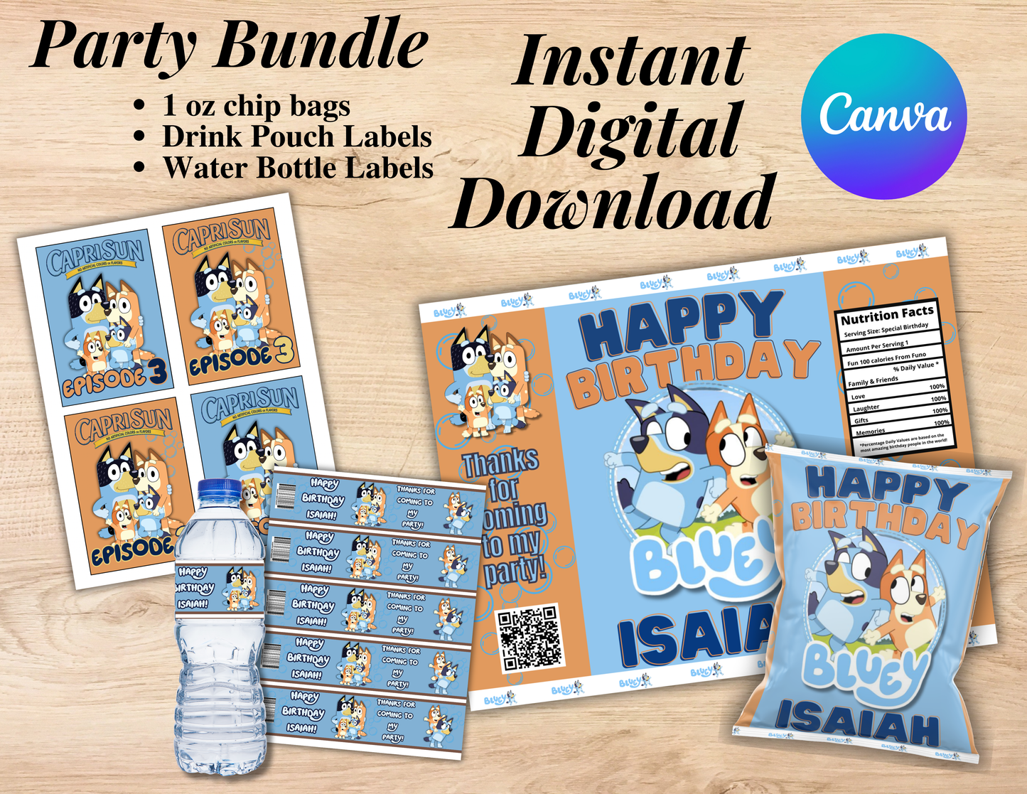 Bluey Party Favor Bundle (Digital)