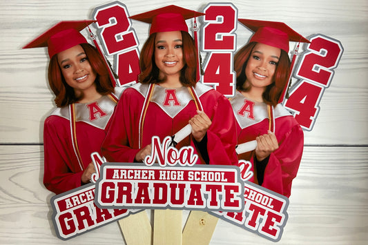 Custom Hand-held Graduation Fans